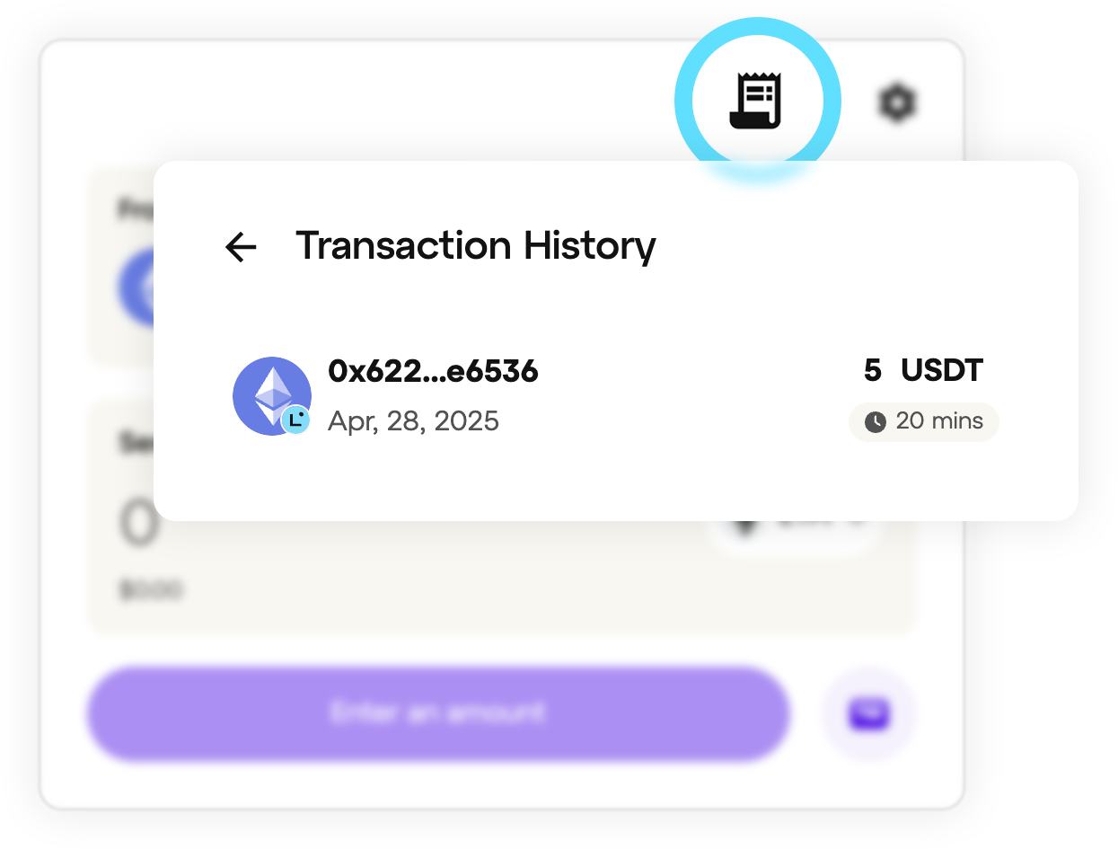 Linea native bridge confirmed transaction history